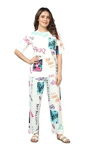 Casual winter Hot Printed Colorful Top  Payjama Night Wear Set (Size :M , L , XL , XXL)-thumb1
