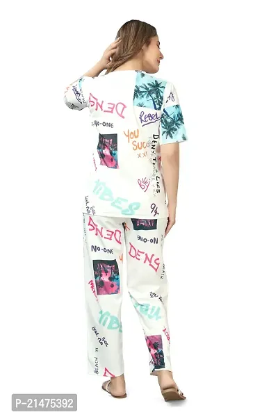 Casual winter Hot Printed Colorful Top  Payjama Night Wear Set (Size :M , L , XL , XXL)-thumb3