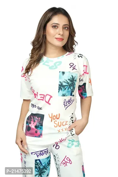 Casual winter Hot Printed Colorful Top  Payjama Night Wear Set (Size :M , L , XL , XXL)-thumb5