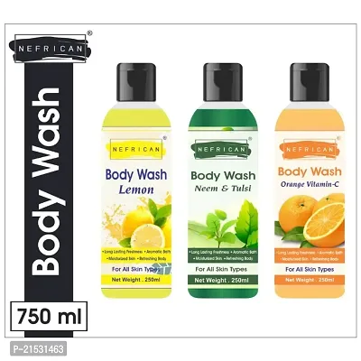 Lemon,Neem,Orange Flavor Glowing Skin  Freshing Lovely Body Shower Gel