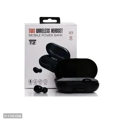 TWS T2 Wireless Earbuds Bluetooth Headset Bluetooth Headset  (Black, True Wireless).-thumb0