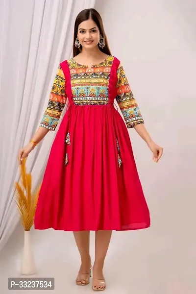 New Rayon Printed Anarkali Kurta-thumb0