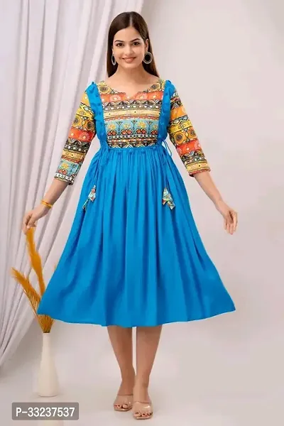 New Rayon Printed Anarkali Kurta-thumb0