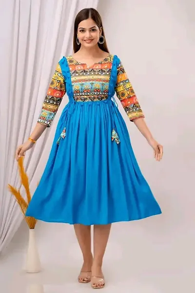 Beautiful Rayon Digital Printed Anarkali Kurti