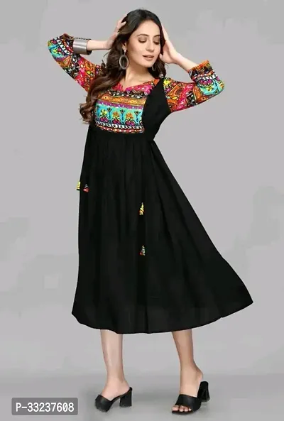 New Rayon Printed Flared Kurta-thumb0