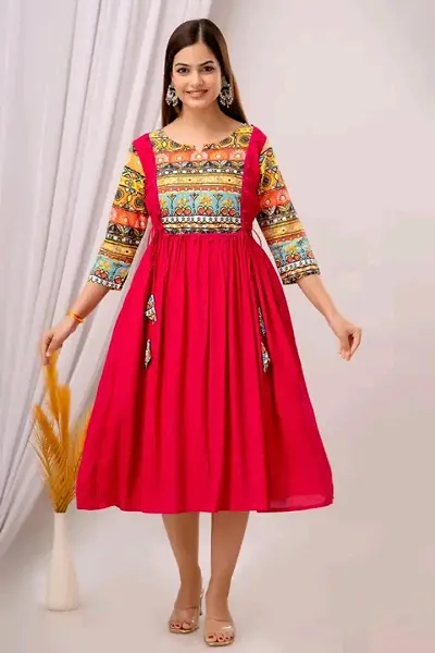 Beautiful Rayon Digital Printed Anarkali Kurti