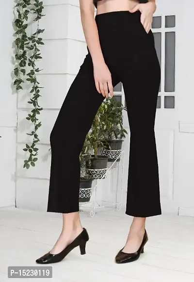 Classic Cotton Lycra Solid Trouser for Women-thumb0