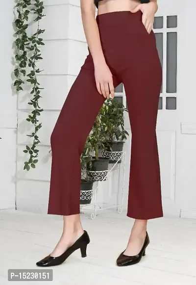 Classic Cotton Lycra Solid Trouser for Women-thumb0