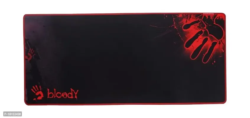 Electro Wolf Large Size Extended Gaming Mouse Pad   Stitched Embroidery Edges   Non-Slip Rubber Base   for Computer Laptop   Keyboard Mouse Pad for Office  Home  900 x 400 x 3 MM  - Bloody Red-thumb0