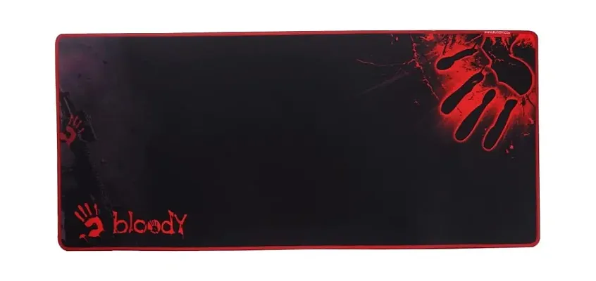 Electro Wolf Large Size Extended Gaming Mouse Pad   Stitched Embroidery Edges   Non-Slip Rubber Base   for Computer Laptop   Keyboard Mouse Pad for Office  Home  900 x 400 x 3 MM  - Bloody Red