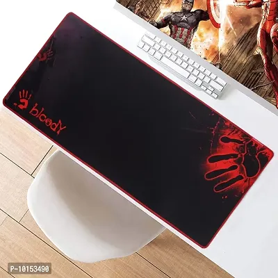 Electro Wolf Large Size Extended Gaming Mouse Pad   Stitched Embroidery Edges   Non-Slip Rubber Base   for Computer Laptop   Keyboard Mouse Pad for Office  Home  900 x 400 x 3 MM  - Bloody Red-thumb5