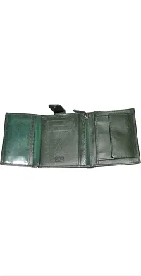 Green 3 Fold Leather Wallet-thumb1