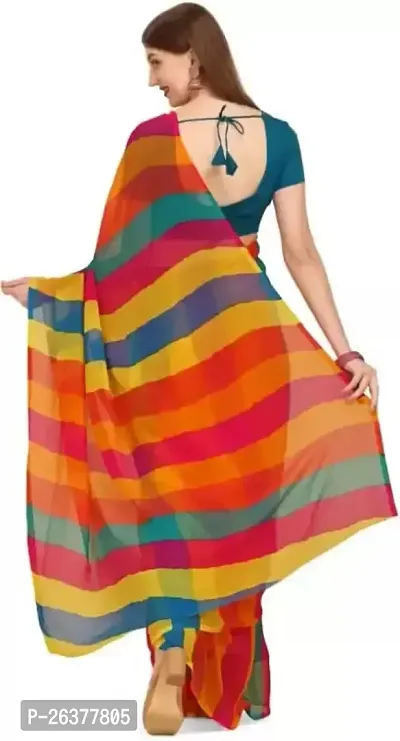 R4milA Printed Leheria Chiffon Saree (Multicolor)-thumb2