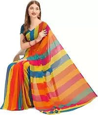 R4milA Printed Leheria Chiffon Saree (Multicolor)-thumb4