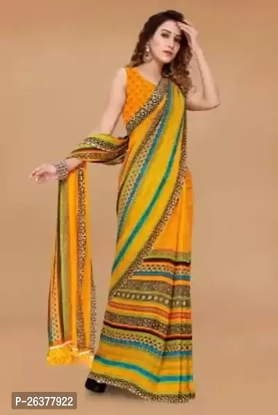 R4milA Printed Bollywood Georgette SareeFloral Print Bollywood Georgette Floral Printed Saree (Yellow)-thumb5