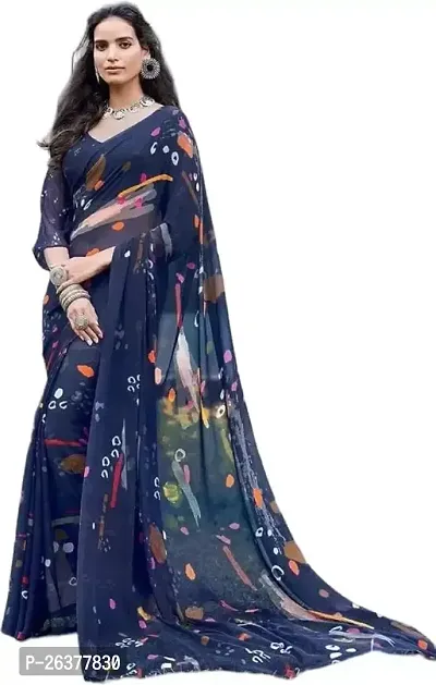 R4milA Saree (Navy Blue)