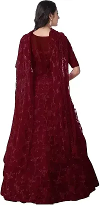 Embroidered Net Semi Stitched Anarkali Gown-thumb1