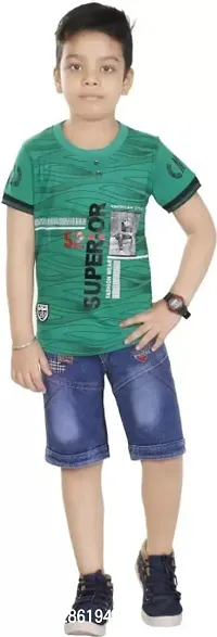 Stylish Boys T-shirt with trouser Set-thumb0