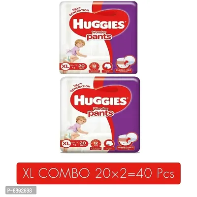 Huggies W40 Pcs, Diaper Pants, with Bubble Bed Technology for comfort, (12.0 kg - 17.0 kg) for kids