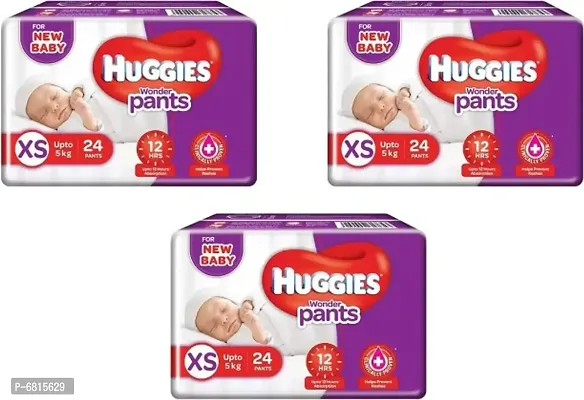 Huggies Wonder Pants Combo 24*372 Pcs Extra Small / New Born (XS / NB) Size Diaper Pants, 24 Count, With Bubble Bed Technology For Comfort for Kids