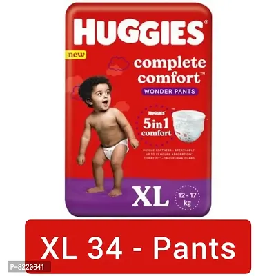Huggies W, Size Baby Diaper Pants, 12 - 17 kg, 34 count, with Bubble Bed Technology for comfort