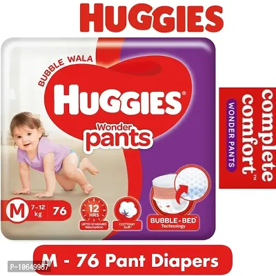 Huggies M 76 baby diaper pants (Medium size)-thumb0