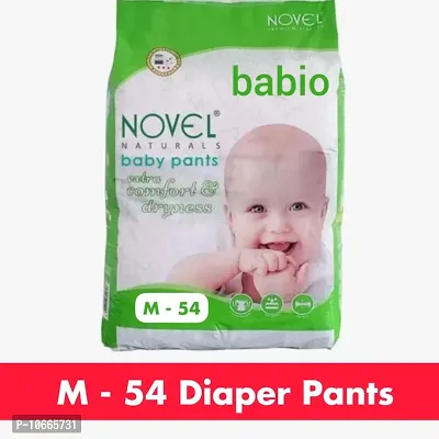 Novel Babio Baby Diaper Pants M - 54 Pieces (Meduim Size)-thumb0