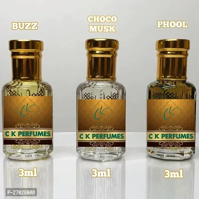 BUZZ, CHOCO MUSK AND PHOOL ATTAR COMBO OF 3 MAGICAL ATTARS/PERFUME OIL HIGH QUALITY FRAGNANCES FROM YOUNICK PERFUMES