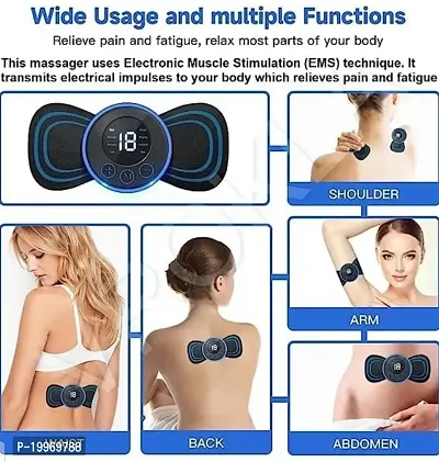 Portable Rechargeable Full Body Massager for Pain Relief, butterfly mini massager, ems massager, neck massager for cervical pain, mini massager, For Shoulder,Arms,Legs(BLUE MINI MASSAGER)-thumb3