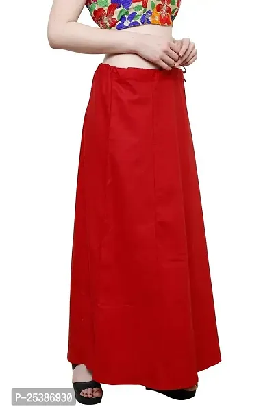 SNV Women's Cotton Saree Underskirt Sari Red Underwear Indian Undercoat Readymade Petticoats