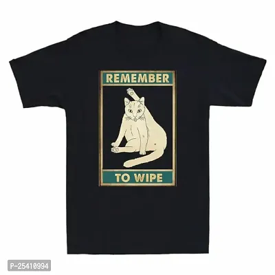 LAMS Cat Remember to Wipe Funny Cat Lovers Gift Vintage Men's T-Shirt Black367
