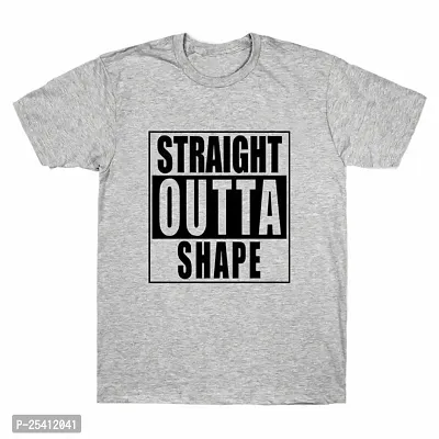 LAMS Straight Outta Shape Funny T-Shirt Black Men's Cotton Tee Humor Novelty Gifts Gray486