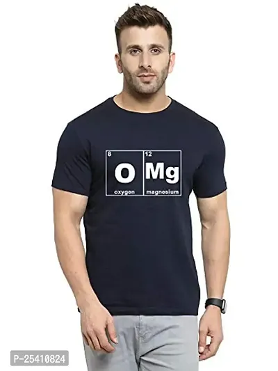 LAMS Graphic Printed Tshirt for Men and Women | Round Neck T Shirt | Anime Tshirt | Chemistry Primary Elements of Humour OMG oh My god | Geeky Nerd |100% Cotton Biowash T-Shirt 180GSM for Men