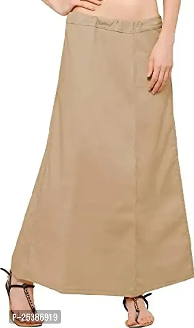 SNV Cotton Saree Underskirt Sari Underwear Indian Readymade Petticoats for Women's Beige-thumb0