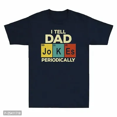 LAMS I Tell Dad Jokes Periodically Funny Men's Cotton T-Shirt Retro Navy461