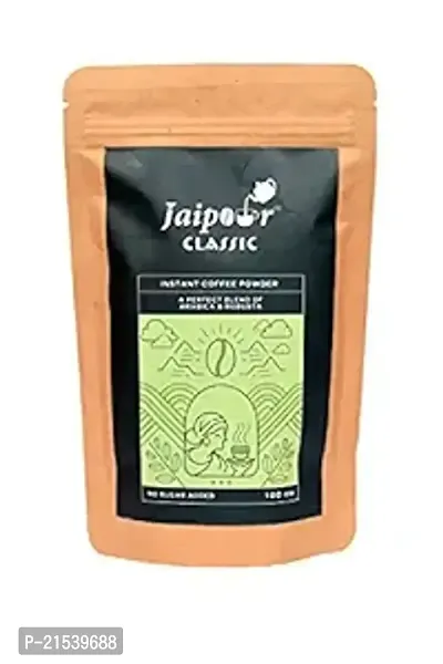 Jaipour Classic Instant Coﬀee Powder Paper pack | Instant Coffee Powder | Granulated Coffee | Finest Coffee | Sugar free Coffee | 100gm