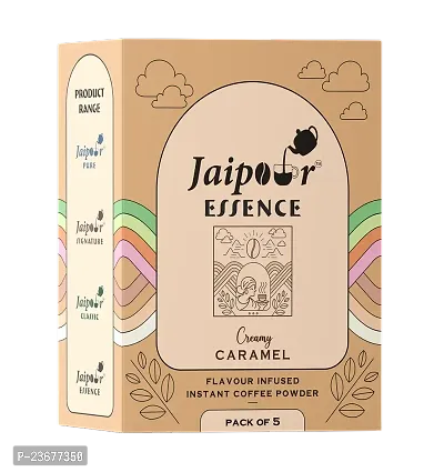Jaipour Essence Flavour Infused Instant Coffee Powder Sachet Pack Of 5 (Caramel)