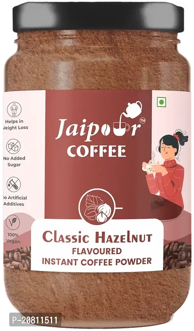 Jaipour Essence Tempting Hazelnut Instant Flavoured Coffee Powder | Hazelnut coffee | Instant coffee | Perfect Aroma Taste | Sugar free | Preservative-Free | 60gm