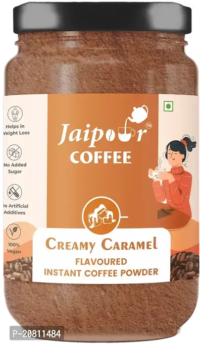 Jaipour Essence Creamy Caramel Instant Flavour Coffee Powder | Caramel coffee | Smooth  Creamy Flavour Coffee | Instant coffee | No Added Sugar | 60gm