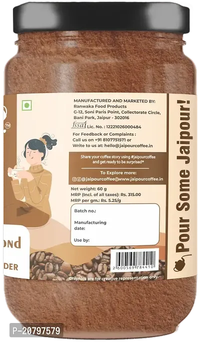 Jaipour Essence Authentic Almond Flavoured Instant Coffee Powder | NO Added Sugar | No Artificial Additives | 60gm-thumb2