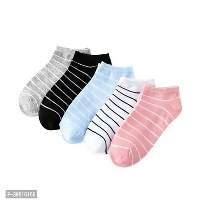 Trendy Low Cut Ankle Length Multicolor Socks Pack of 5-thumb0