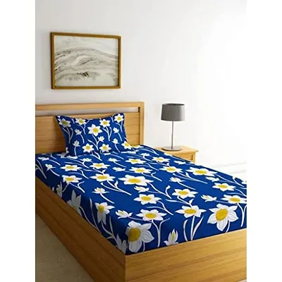 JASHAN Cotton Geometric Print Single Bedsheet for Single Bed | 90x60 inches | Cotton Single