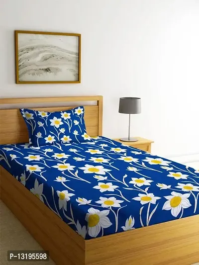 JASHAN Cotton Geometric Print Single Bedsheet for Single Bed | 90x60 inches | Cotton Single-thumb0