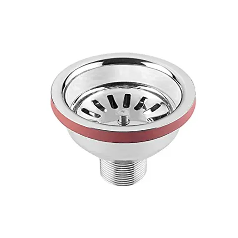 Kitchen Sink Stainless Steel Push Down Strainer Pack Of 1 (8.8 X 7 Cm)
