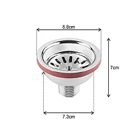 Kitchen Sink Stainless Steel Push Down Strainer Pack Of 1 (8.8 X 7 Cm)-thumb1