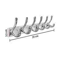 Classic 6 Pin-Chrome Plated Double Hook Wall Hanger Khoonti Pack Of 1-thumb1