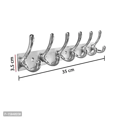 Classic 6 Pin-Chrome Plated Double Hook Wall Hanger Khoonti Pack Of 1-thumb2