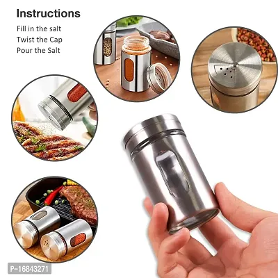 Stainless Steel Salt and Pepper Shaker- Pack Of 2-100 ml-thumb2