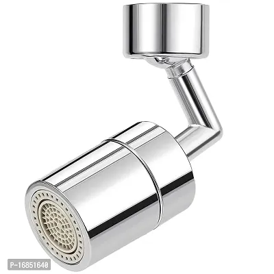 Kitchen Bath Fixtures 720 Degree Flexible Faucet Sprayer Water Extender For Easy Cleaning (Silver)