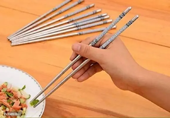 Stainless Steel Eating Chopsticks-Pack Of 10